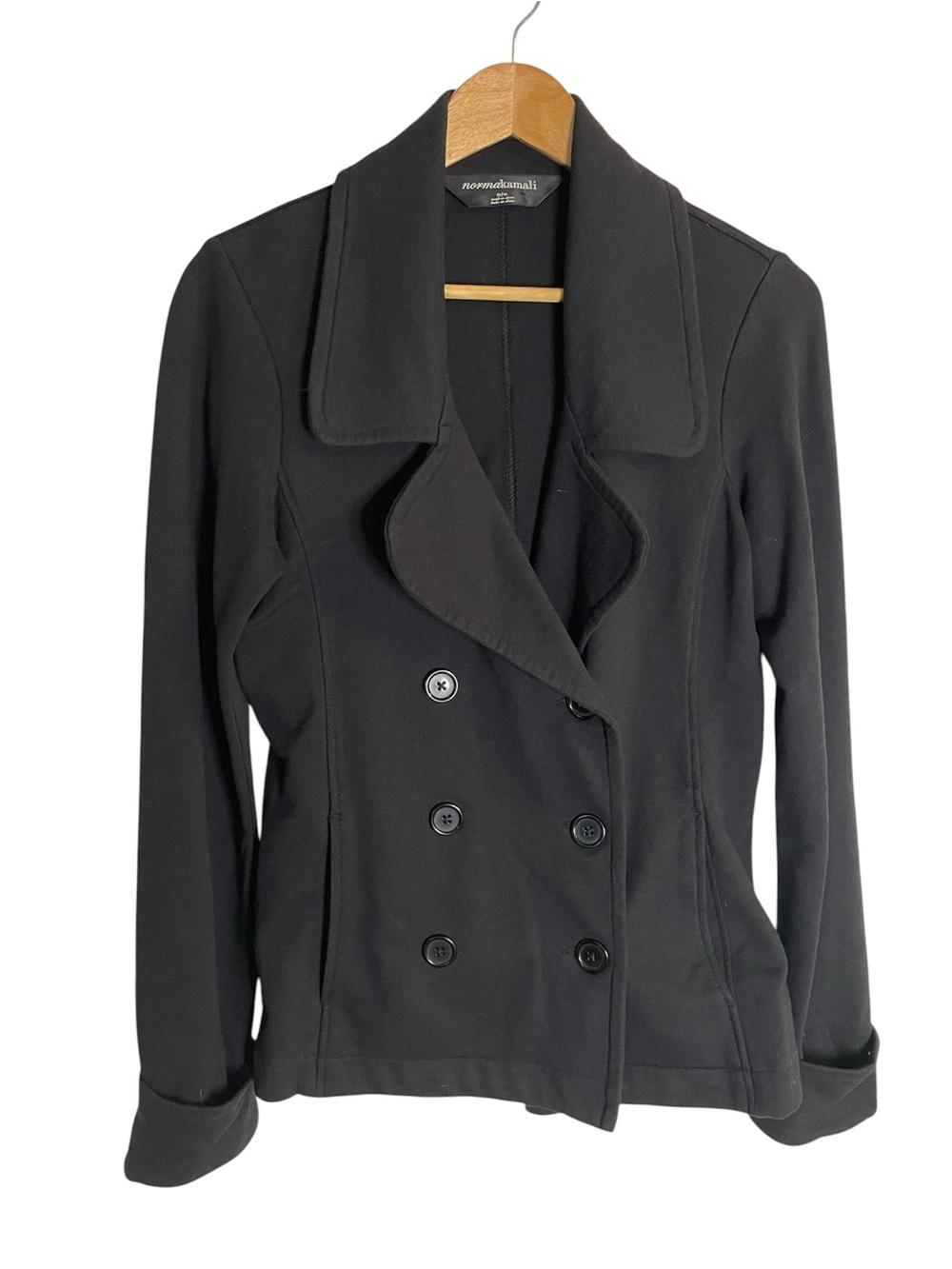 Norma Kamali Black Double-Breasted Tailored Blazer Jacket Size Medium gothic